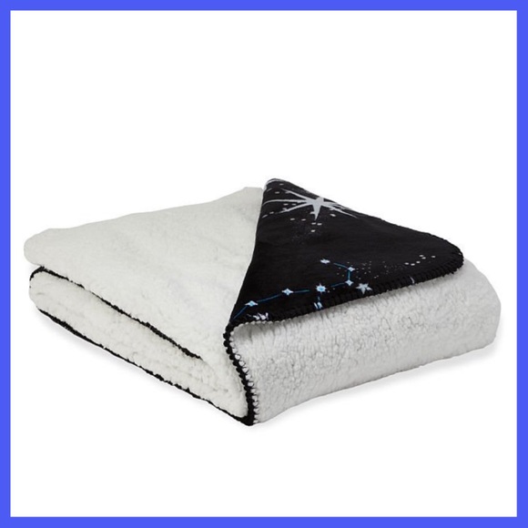 Victoria's Secret flannel Blanket SHERPA BLANKET BLACK WHITE FLEECE THOW 50”X60” - Picture 4 of 5